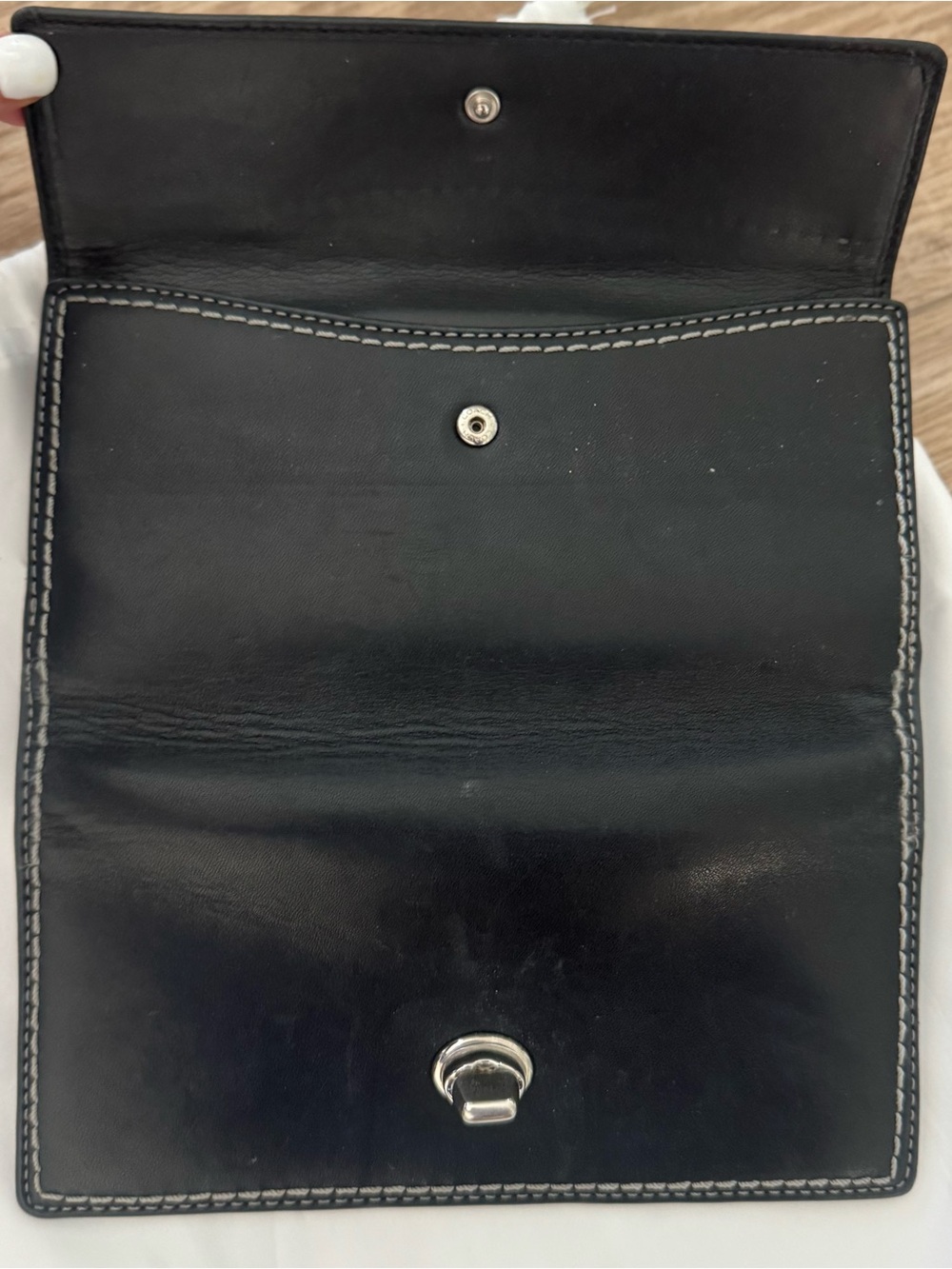 COACH Black Leather Turnlock Card Holder Wallet - Picture 3 of 3